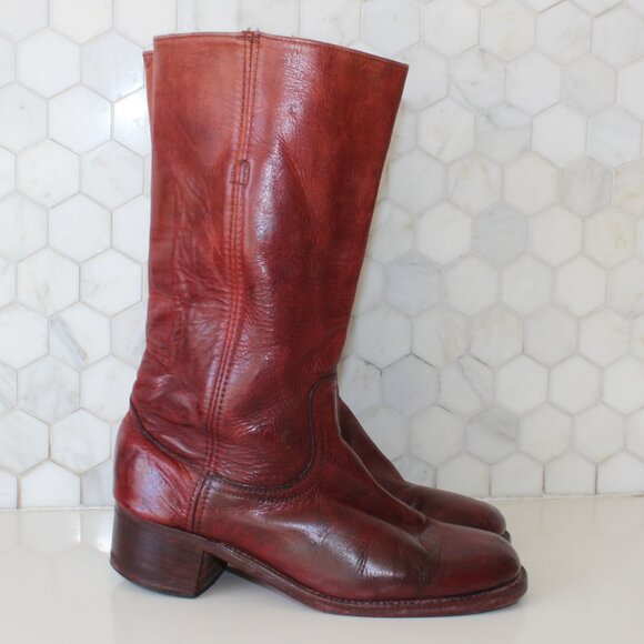 Rare Vintage FRYE Red Campus 2950 Boots - Picture 4 of 6